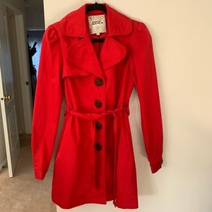 Costa Blanca Red Belted Trench Coat